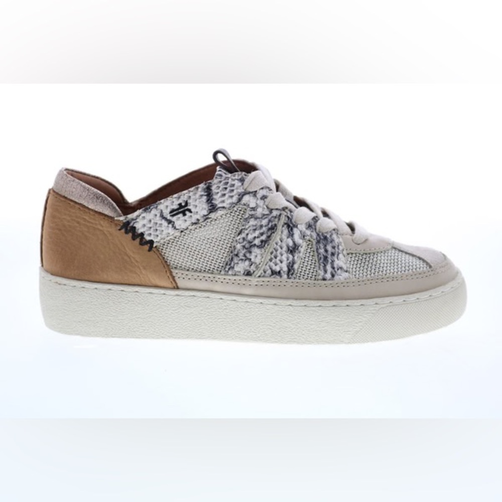 FRYE AND CO. Webster Overlace Neutral Beige and Tan Low-Top Sneakers Size 8.5